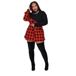 Effortless Motion Plaid Mini Dress